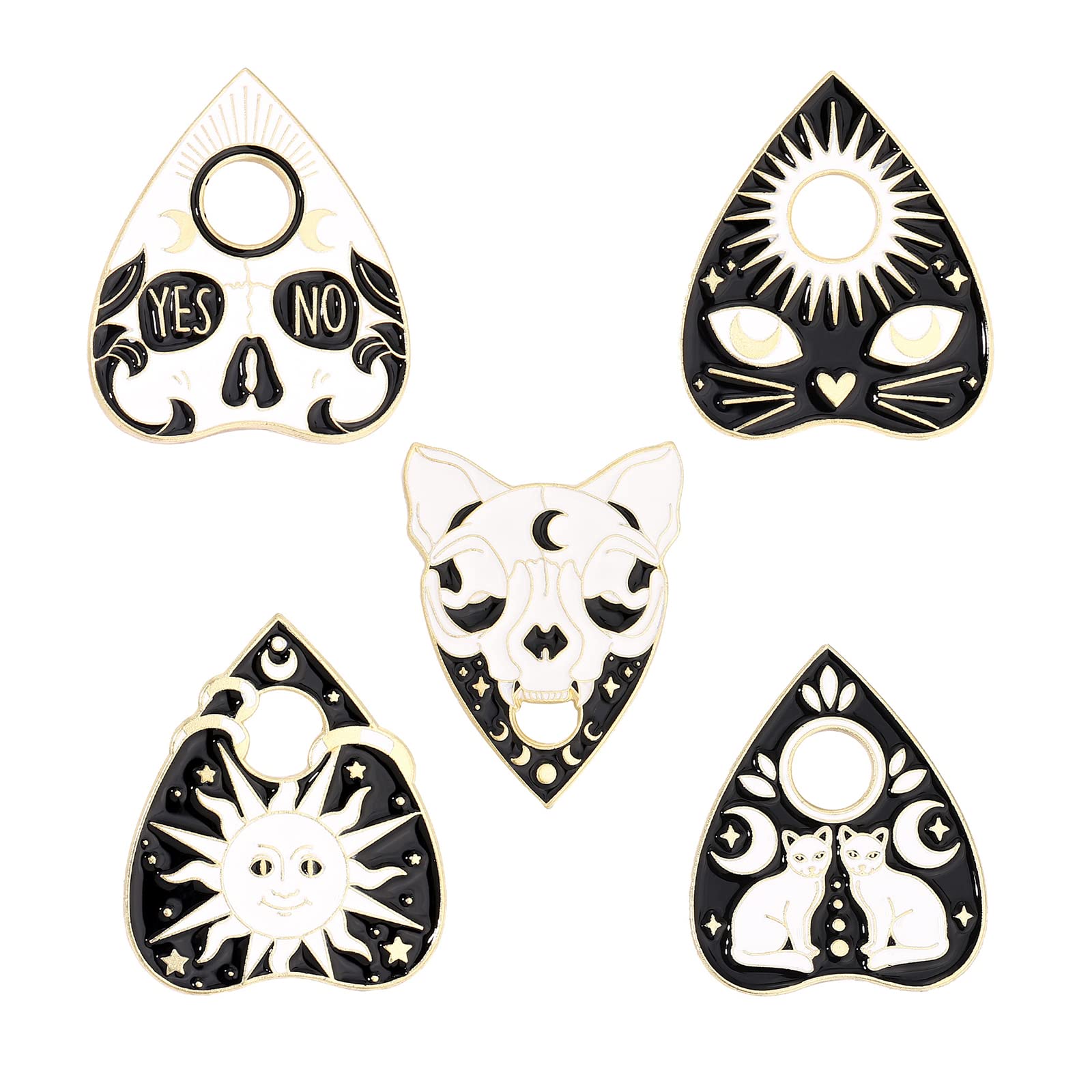 feimeng jewelryHalloween Scary Pumpkin Skull Ghost Enamel Pins 5Pcs/Set, Gothic Punk Demon Reaper Scythe Ghost Metal Pins Brooches Badges Holiday Gifts for Women Men