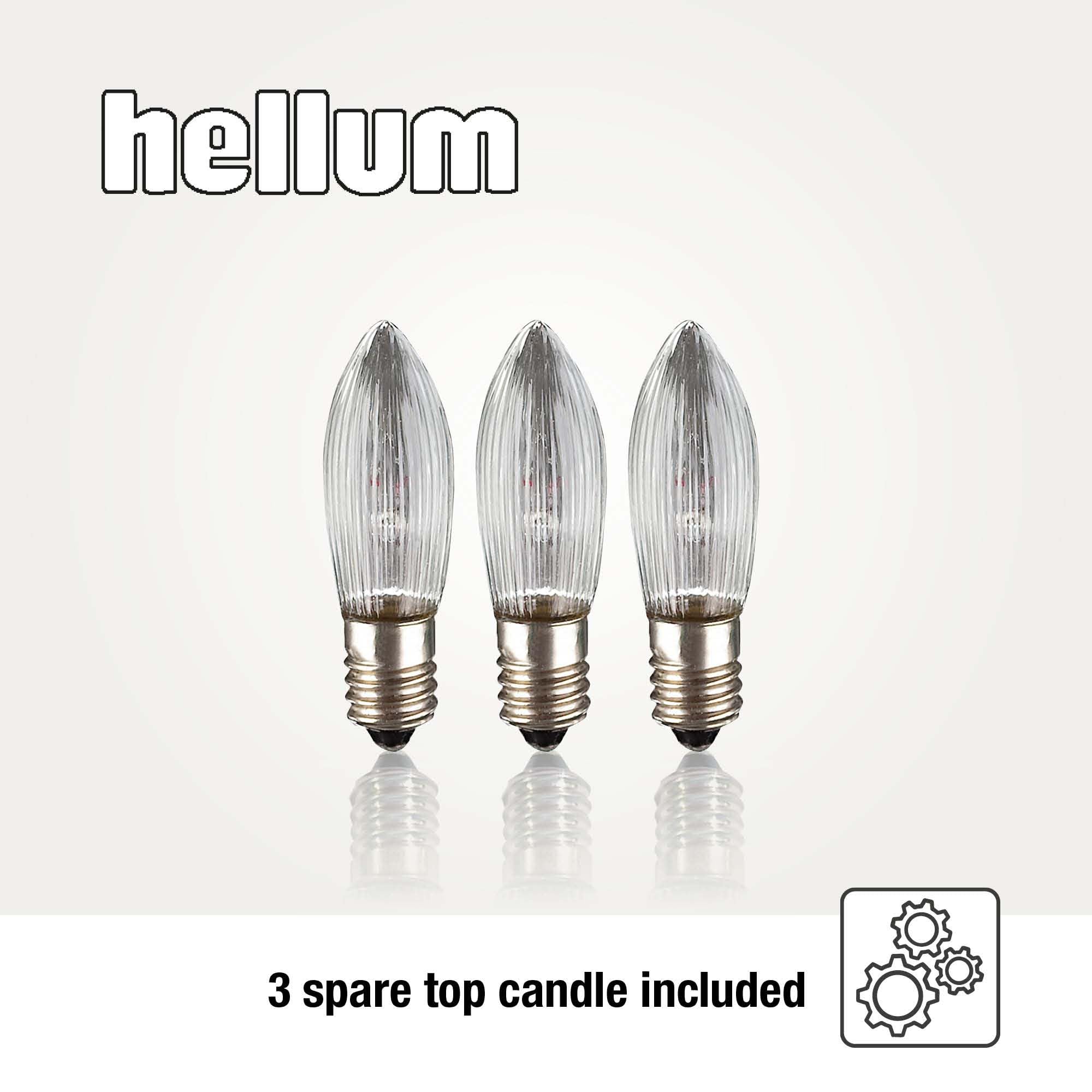 Hellum Łańcuch świetlny na choinkę, wyprodukowano w Niemczech, łańcuch świetlny z klipsem, 30 świateł, 20,30 m, ciepła biel, do wnętrz, dzielona wtyczka, 3 zapasowe świece, bez LED < 59 lm 430240
