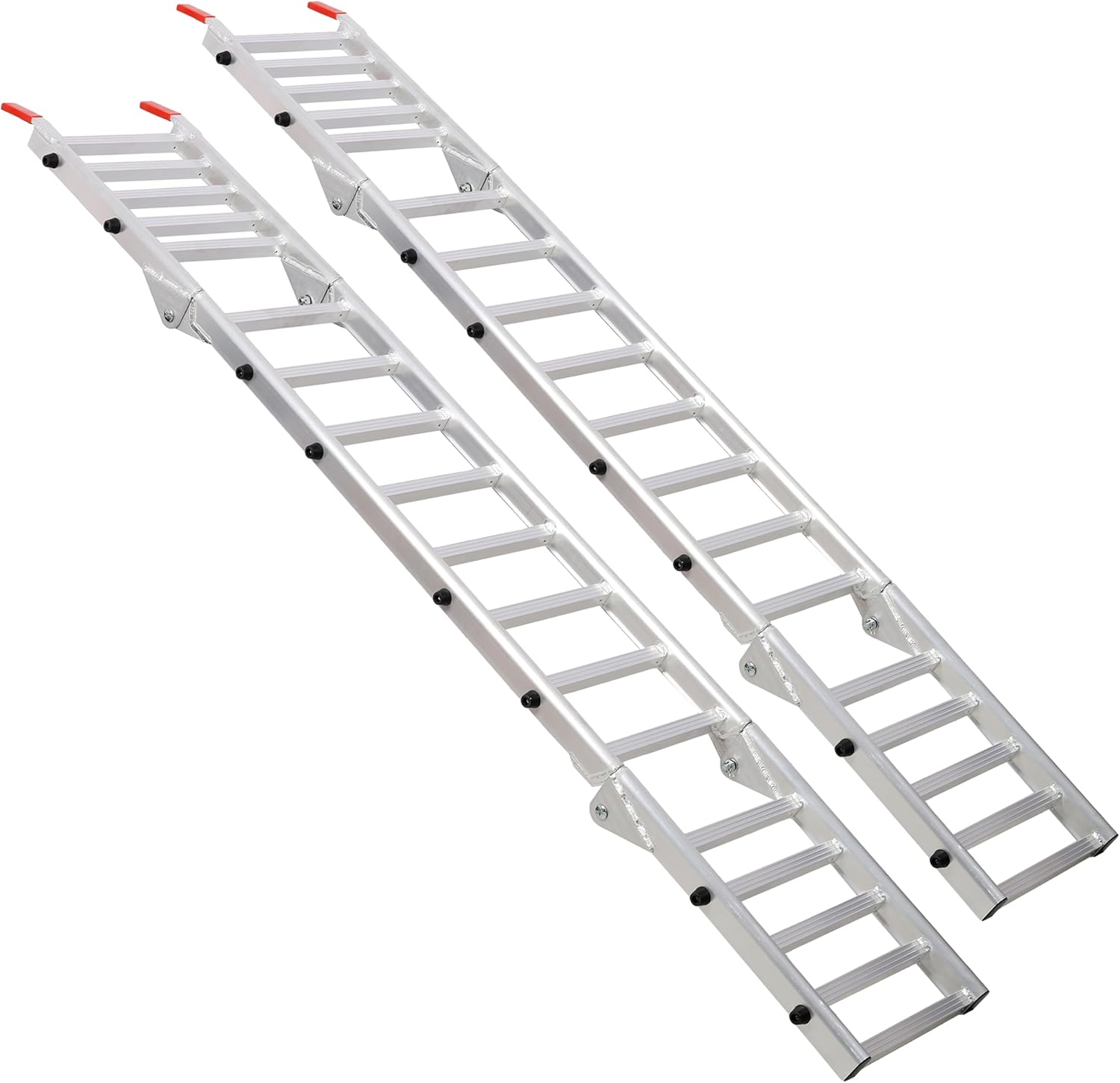 2 in 1 Telescoping Ladder & Truck Ramp: Aluminum Multi-Purpose Ladder for Home Garage & Outdoor Use - Heavy Duty 1400 lbs Capacity Ramp for ATV Motorcycle Loading & Tailgate Extender