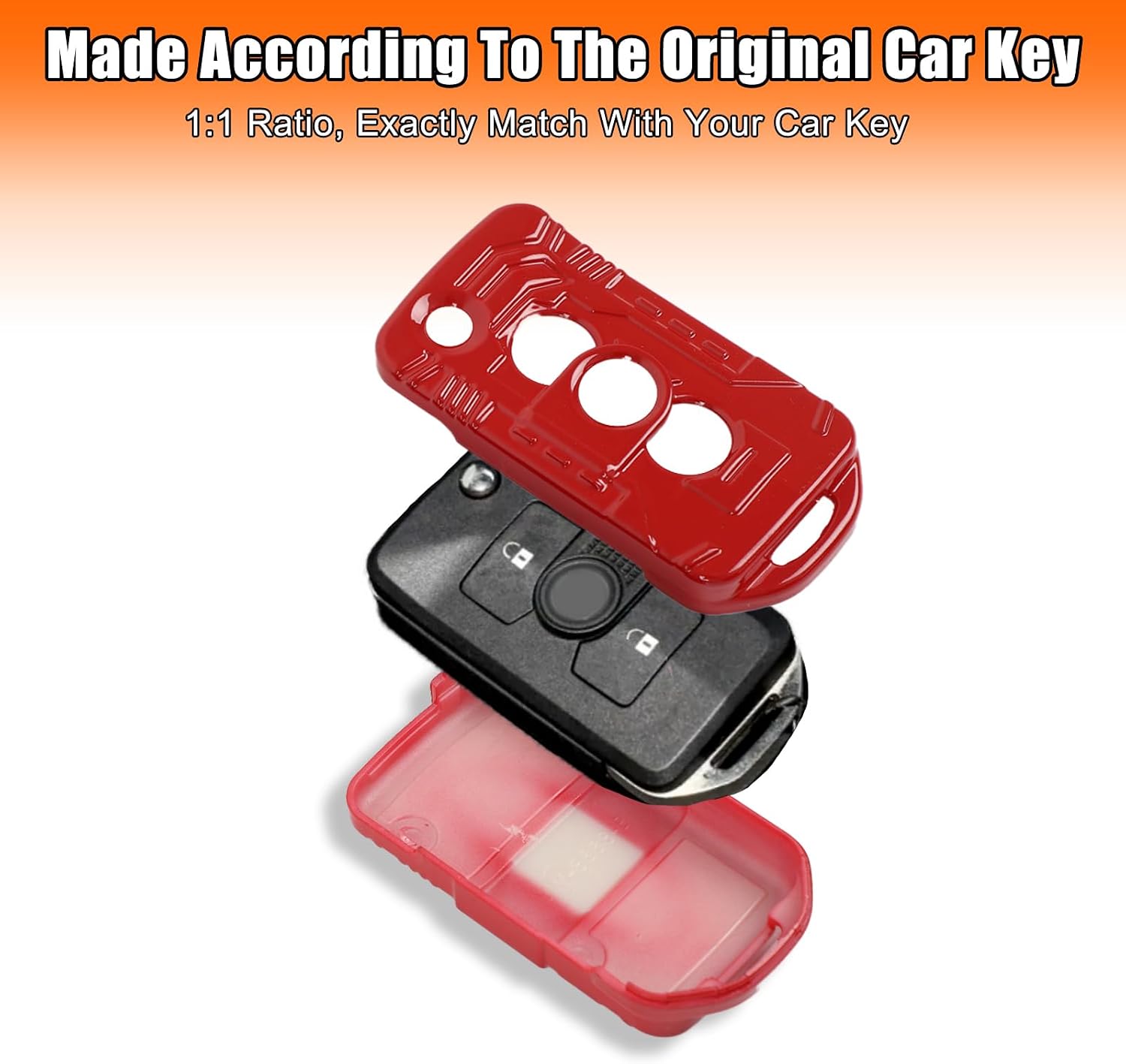 Key Fob Cover Compatible with INEOS Grenadier 2022-2025 ABS Key Fob Case Cover Remote Shell for Car Protection Car Smart Remote Case Trim Accessories (Red)