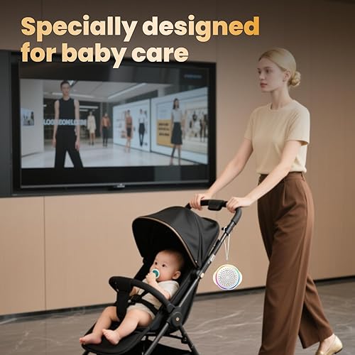 Miniatura 8 de Máquina portátil de ruido blanco con batería recargable, 27 sonidos relajantes y luz nocturna, chupete de sueño para bebés adultos, tiempo de