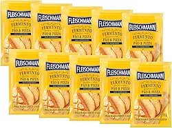 Kit 10 Fermento Biológico Pão e Pizza Seco Fleischmann 10g
