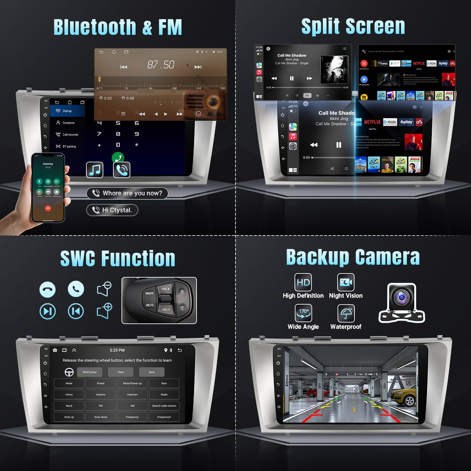 Naifay Android Car Radio for Toyota Camry 2006 2007 2008 2009 2010 2011, 9inch IPS Touch Screen for Camry Car Stereo with Wireless Carplay Android Auto/Bluetooth/GPS/WiFi, Support J.B.L&Large Screen