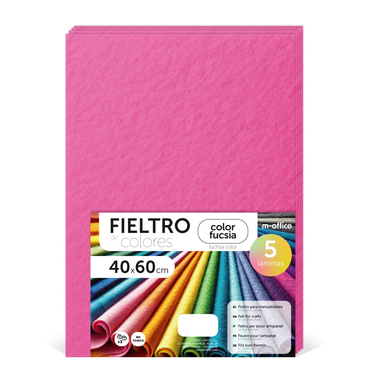Fieltro para Manualidades, Fieltro de Colores, Suave y Flexible, Material para Costura, Telas Patchwork, Ideal para proyectos DIY, artesanía o decoración, 20x30cm - m-office (rojo, 10 uds) — view 66