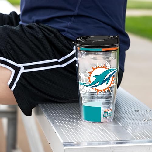 Miniatura 377 de Rico Industries NFL - Vaso clásico de fútbol americano de doble pared, 16 oz o 20 onzas, tapa W