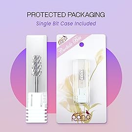 PANA Tapered Barrel Carbide 3/32 Shank Size - (Silver, Extra Coarse Grit) - Fast remove Acrylic or Hard Gel Nail Drill Bit for Manicure Pedicure Salon Professional or Beginner