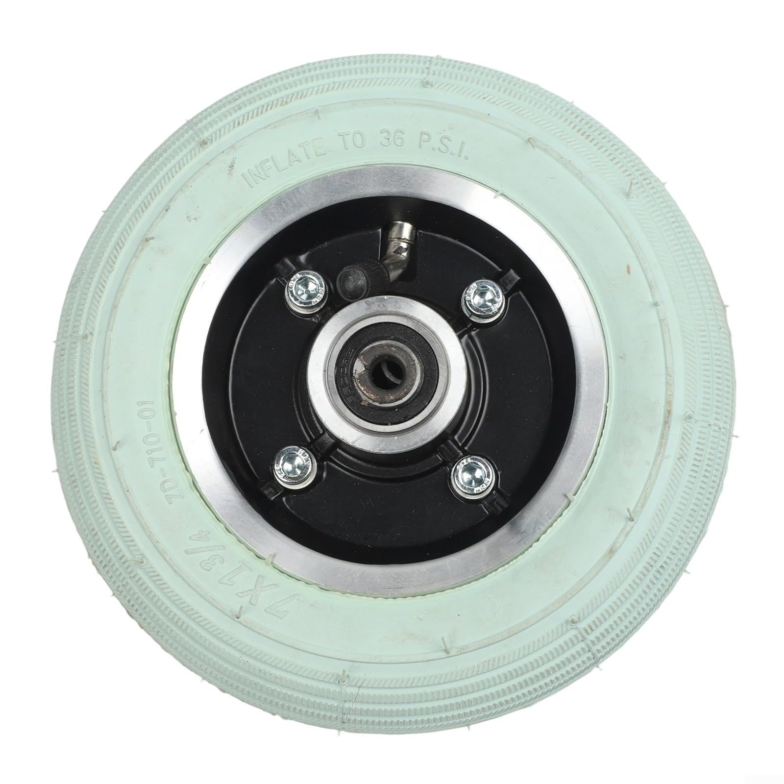 Rueda delantera eléctrica de repuesto para silla de ruedas de 7 pulgadas, neumático gris de 7 x 1 3/4 con borde de aluminio, 8 mm/10 mm para cubo (negro 8 mm)