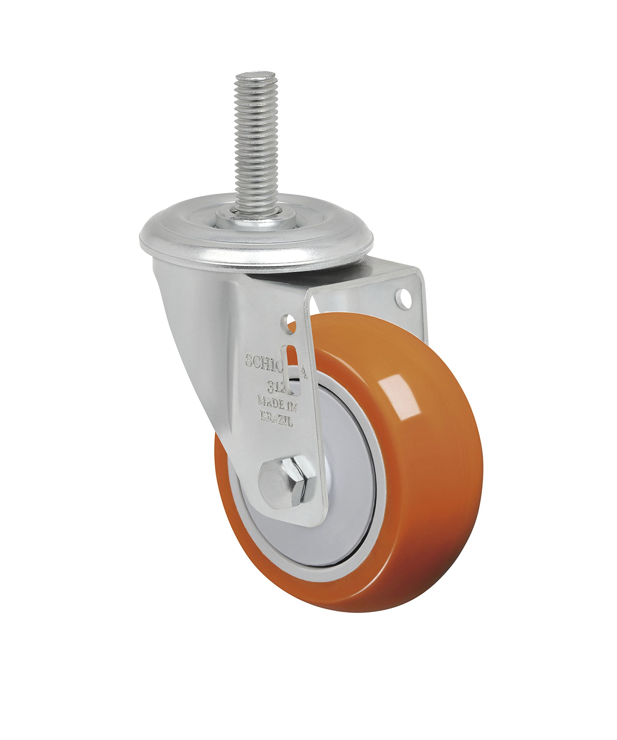 Schioppa L12 Series, GLEIH 312 UPE, 3 x 1-1/4" Swivel Caster, Non-Marking Polyurethane Precision Ball Bearing Wheel, 175 lbs, 1/2" Diameter x 2"