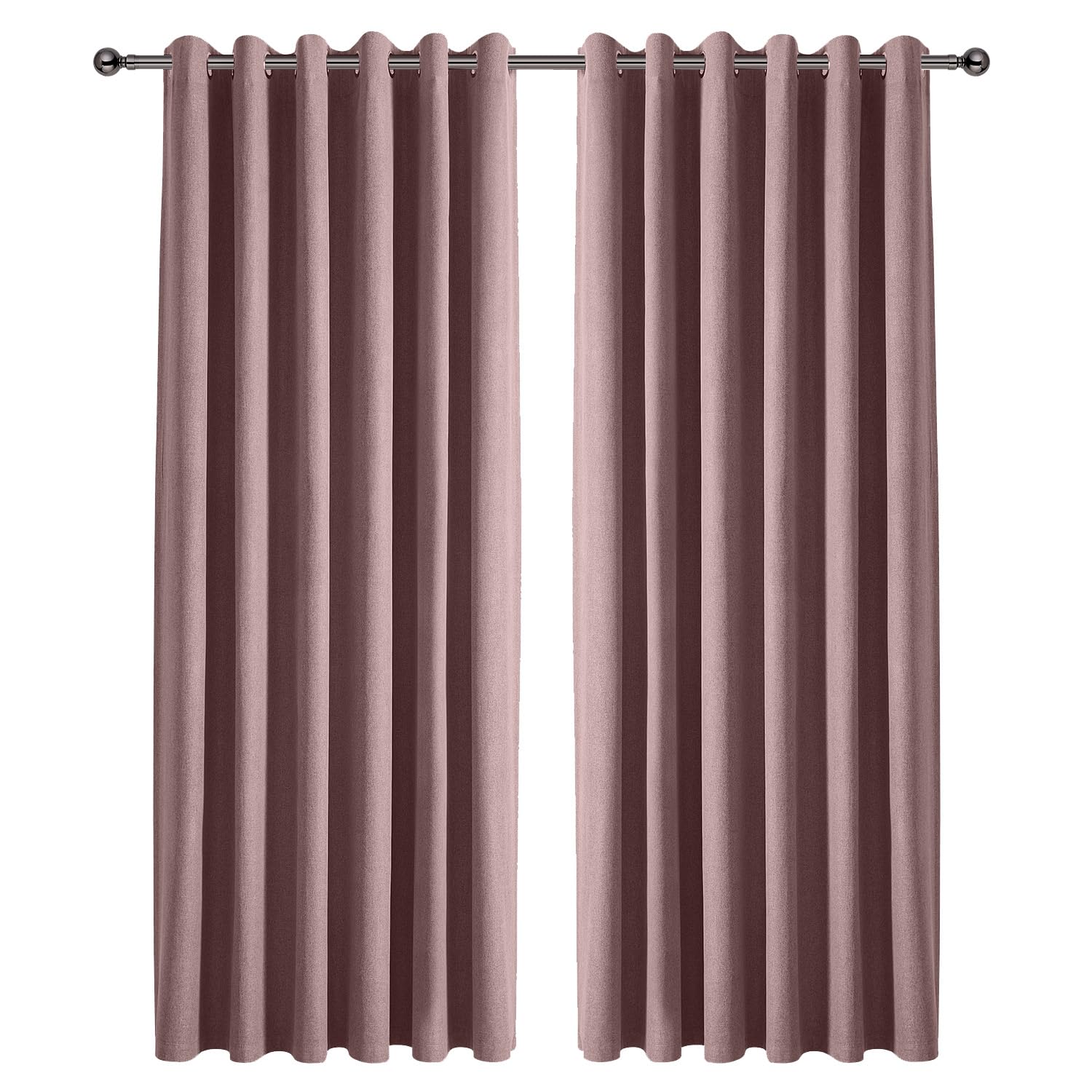 Ir Imperial Rooms Linen Blush Imperial Rooms 100% Blackout Curtains For Living Room 66X90 Inch Eyelet Curtains For Bedroom Privacy Protection Linen Curtains Blush 2 Panels With Tiebacks
