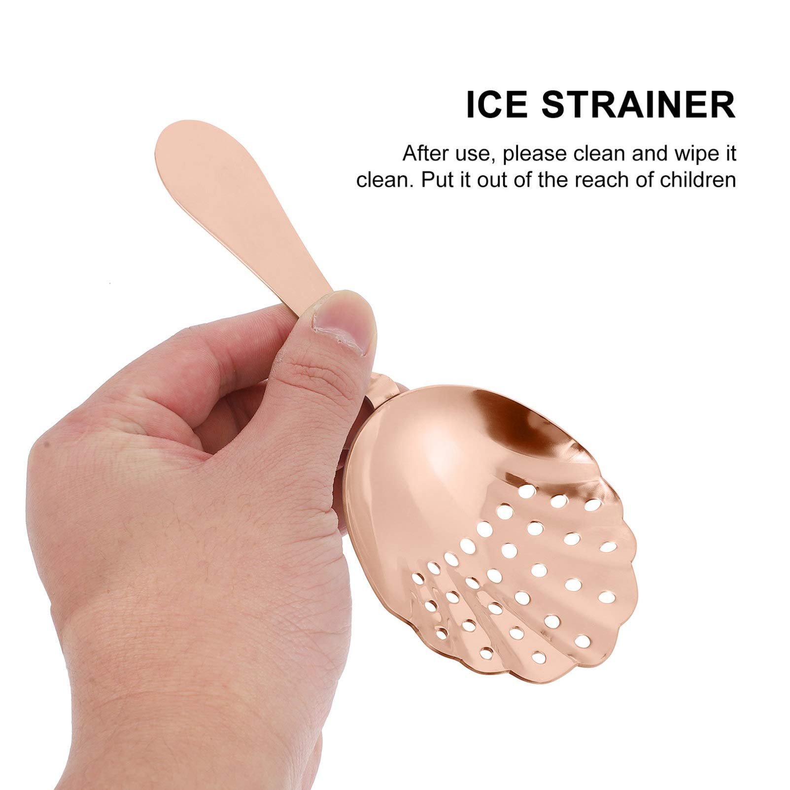 Strainers Bar Strainer Cocktail Strainer Stainless Steel Spoon for Cocktail Drinks Home or Commercial Bar Rose Gold