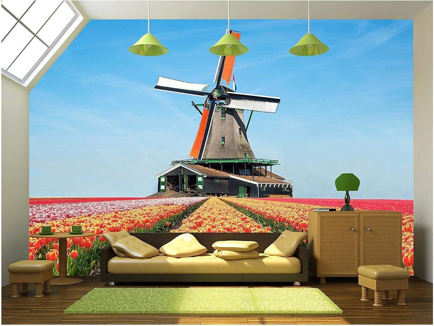 Papier peint panoramique fleur de moulin à vent pour transformer votre intérieur