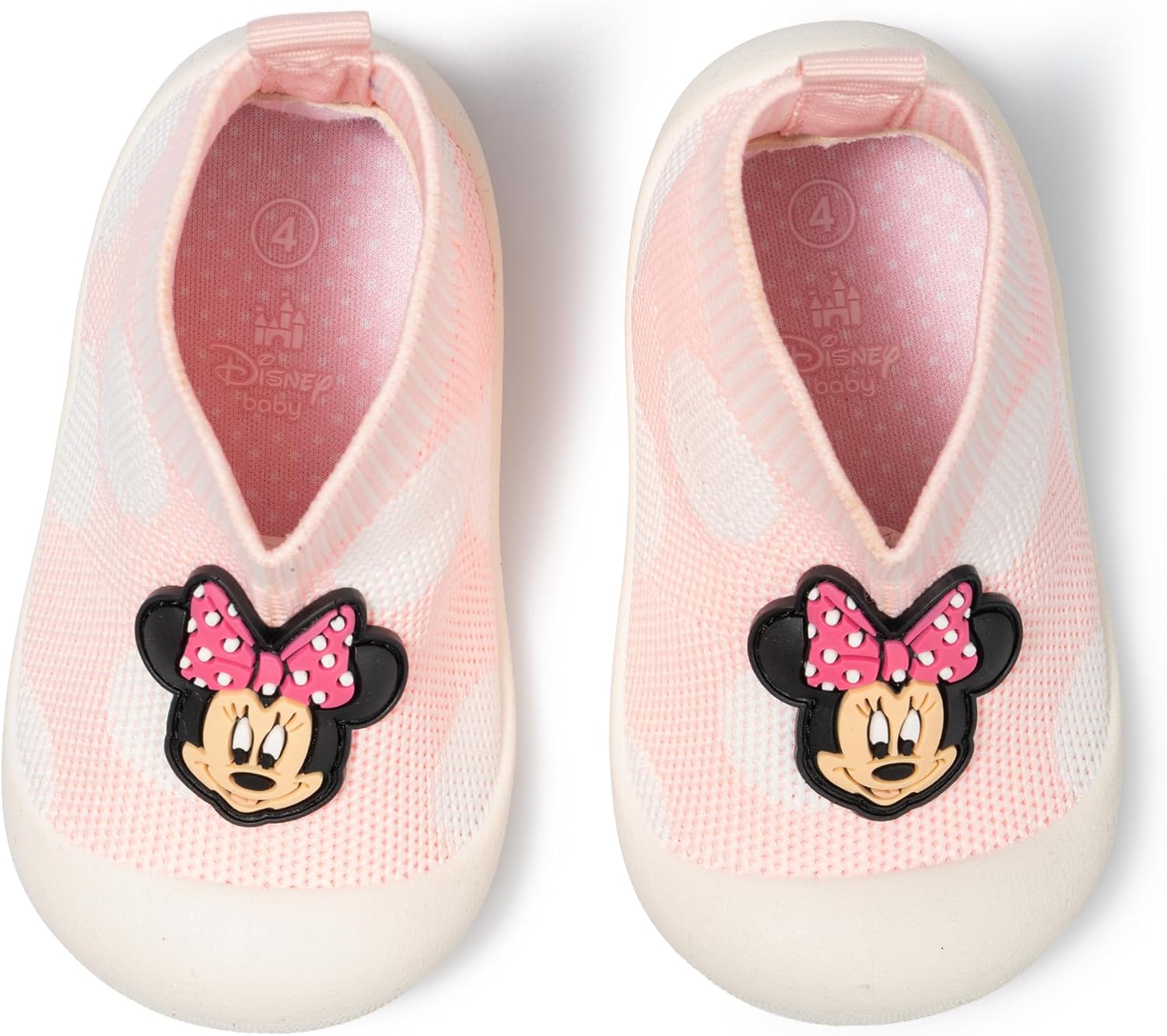 Disney Sock Top Shoes for Babies and Toddlers - Comfortable Minnie Mouse and Winnie The Pooh Baby Sock Shoes for Everyday Wear