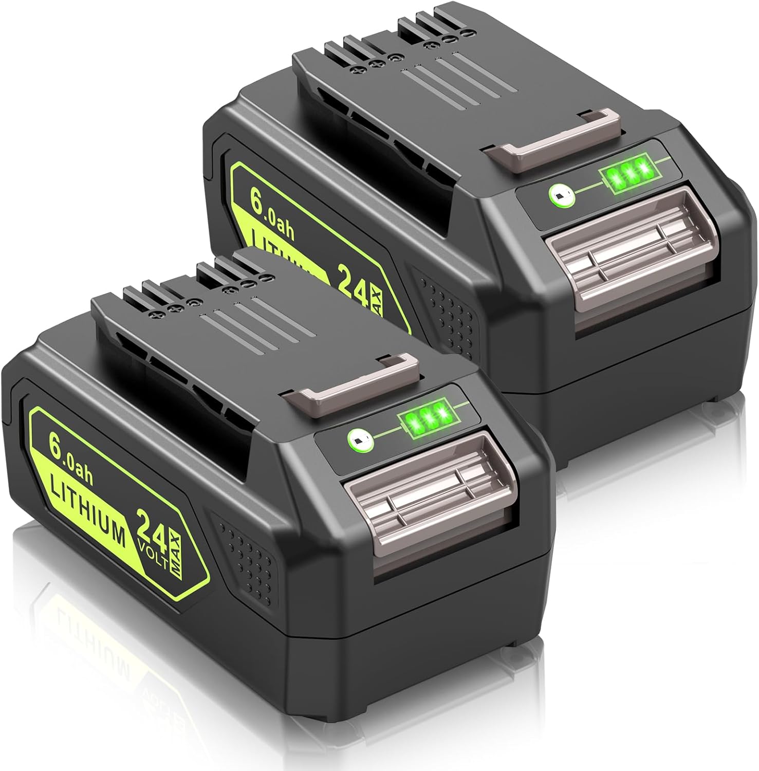 Fancy Buying 24V 6.0Ah Battery Replacement for Greenworks 24 Volt Battery Lithium Lawn Mower 29842 29852 LB24A020 for Greenworks Trimmer Weed Blower (2 Pack, 6.0ah)