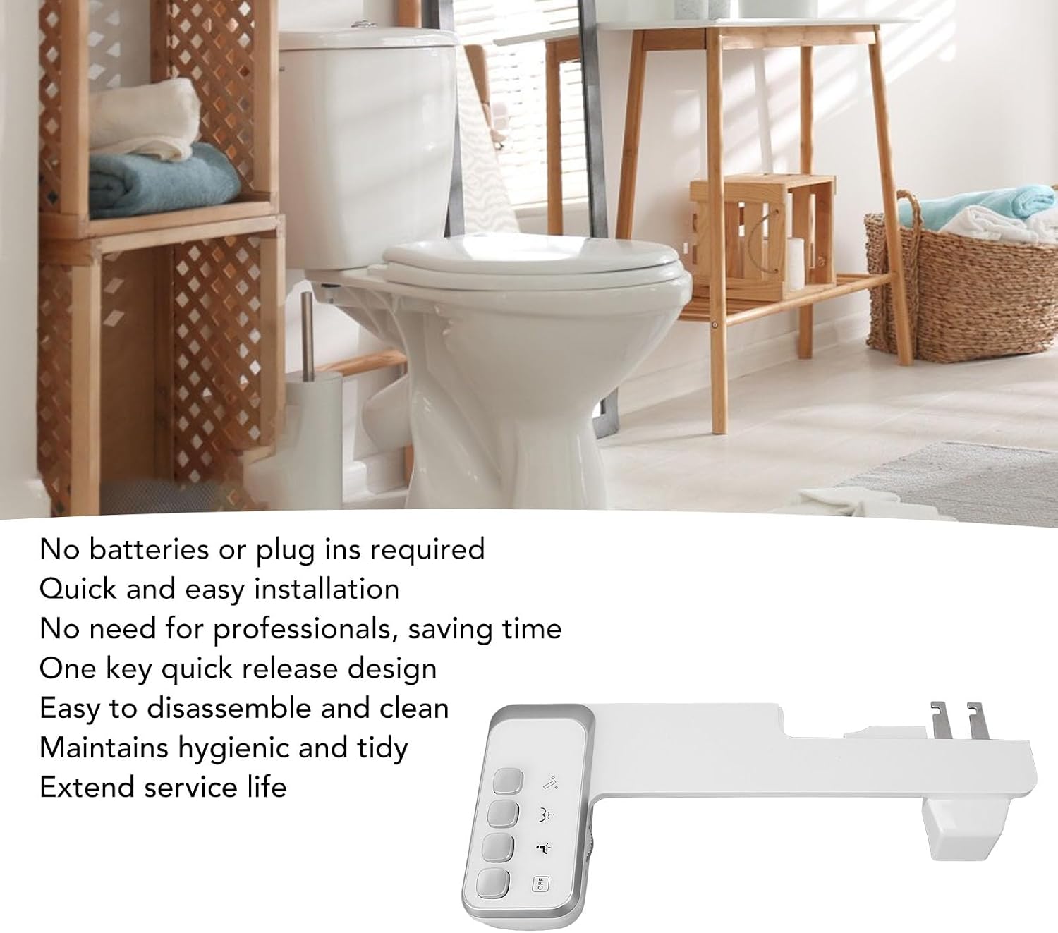 Toilet Bidet Seat Attachment,Non Electric Double Nozzle Ultra Slim Bidet Cleaning Attachment Bidets Water Sprayer for Butt Washing Private Parts Cleaning