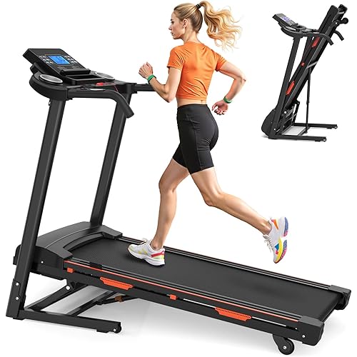 Walking Pad Treadmill with Auto Incline - Adjustable Height Handrail 15% Auto Incline Treadmill with 400 lbs Capacity - Foldable Running Machine for Home, 0.5-8.5 MPH