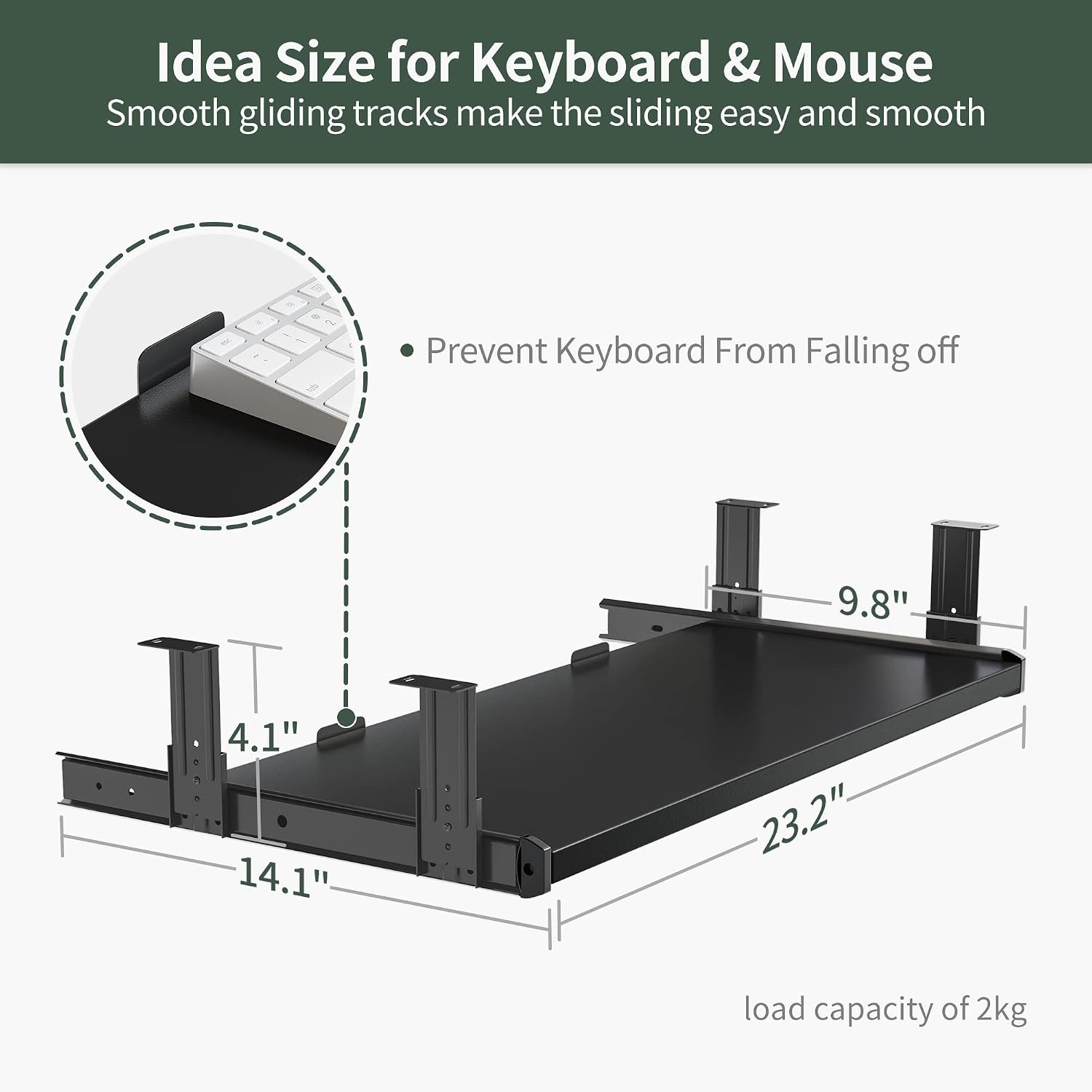 FEZIBO 63-Inch Large Height Adjustable Electric Standing Desk with Keyboard Tray, 63 x 24 Inches Sit Stand up Desk with Splice Board, Black Frame/Black Top