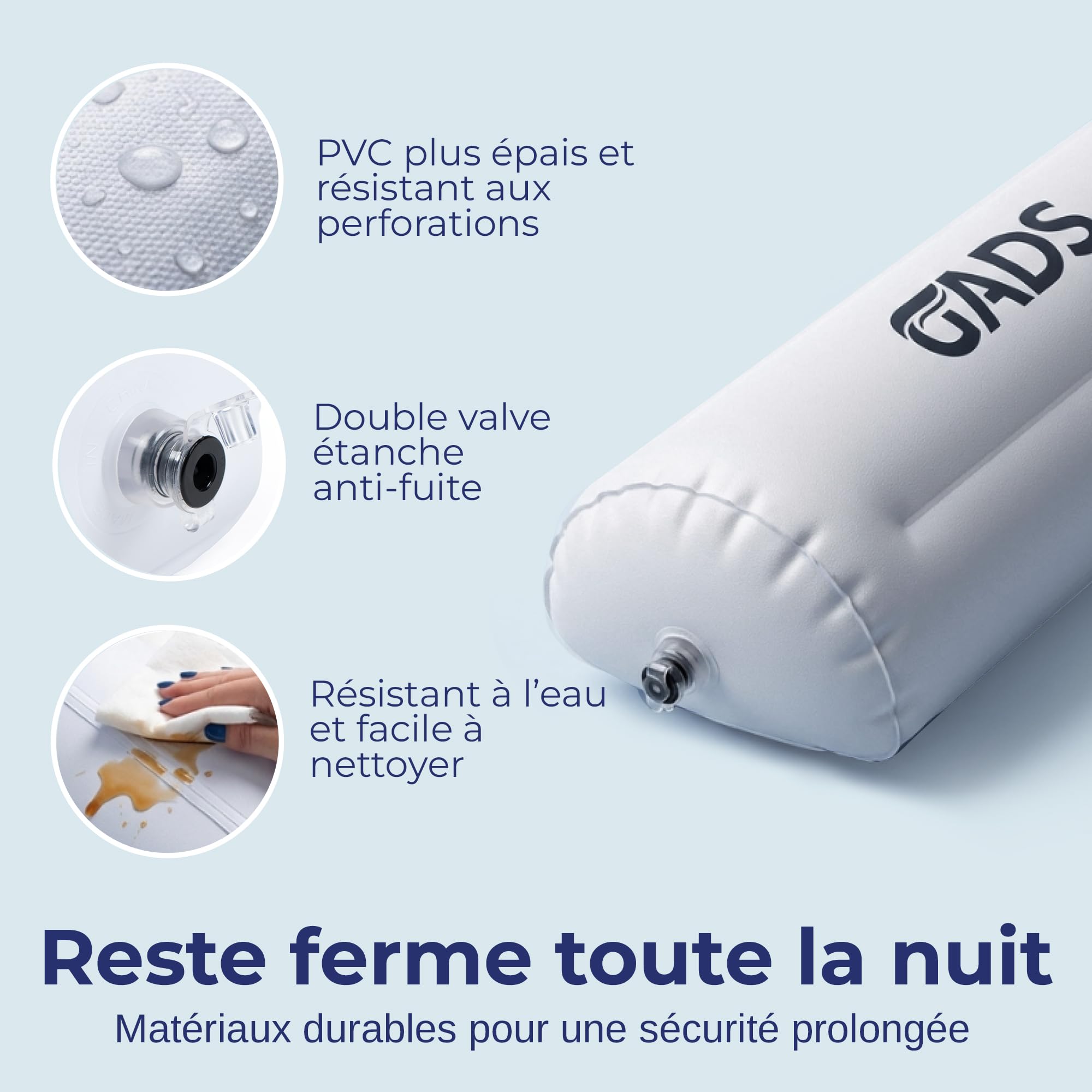 1-Pack de Barrières de Lit Gonflables pour Enfants en Bas Age - Barrières de Voyage Sécurisées - Barrière de Lit pour Enfants - Barrières Gonflables pour Lits Simples, Doubles, Queen et King Size
