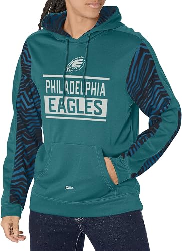 Zubaz NFL Men's Team Color Pullover Hoodie With Classic Zebra Print Accents
