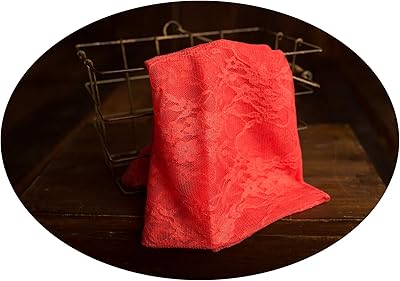 Stretch Lace Wrap, Newborn Baby Layer Photography Prop (Coral Orange)