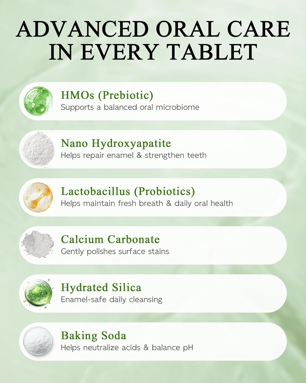 Probiotic Toothpaste Tablets with Nano Hydroxyapatite, Fluoride-Free Tooth Tabs for Enamel Care & Fresh Breath, Travel-Friendly Oral Care (Watermelon Mint) - Image 6