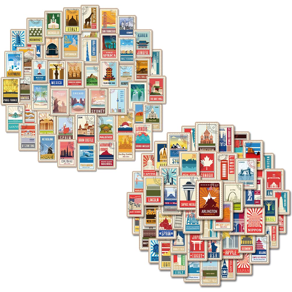 200 hojas Adhesivos de Viaje Adhesivos Para Mapas de Viajes Sellos Adhesivos Vintage Pegatinas de Vinilo para Niños Adolescentes y Adultos Ideal para Fiestas Viajes y uso Diario