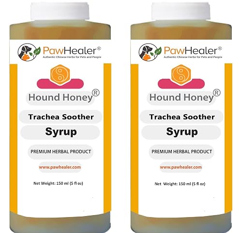 PawHealer Remedio Jarabe Herbal de Miel Natural para los síntomas de la tráquea colapsada (150 ml/Botella)