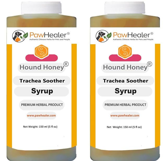 PawHealer Remedio Jarabe Herbal de Miel Natural para los síntomas de la tráquea colapsada (150 ml/Botella)