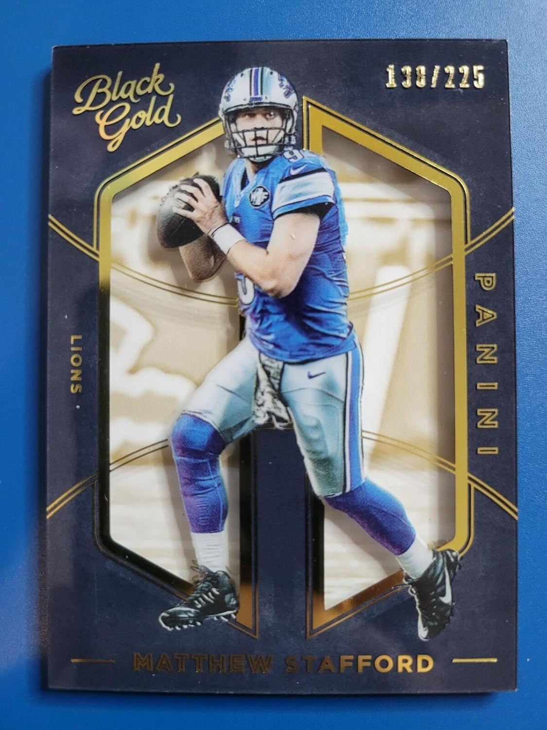 Matthew Stafford 2016 PANINI BLACK GOLD #D /225 DETROIT LIONS! - Football Cards