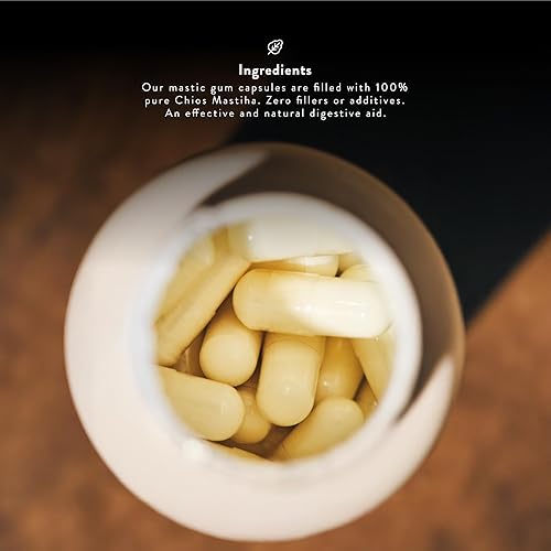 Miniatura 5 de GRECO GUM Paquete de nueces y cápsulas de masilla  2 artículos NUGGETS MASTIHA PURE CHIOS (1.59 OZ TIN) + CÁPSULAS DE Goma MASTICA 500 mg (60