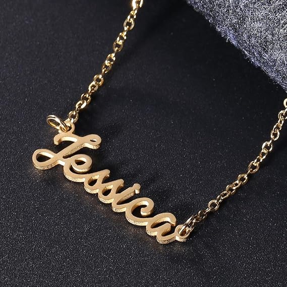 BESTVECH Golden Titanium Steel Necklace 
