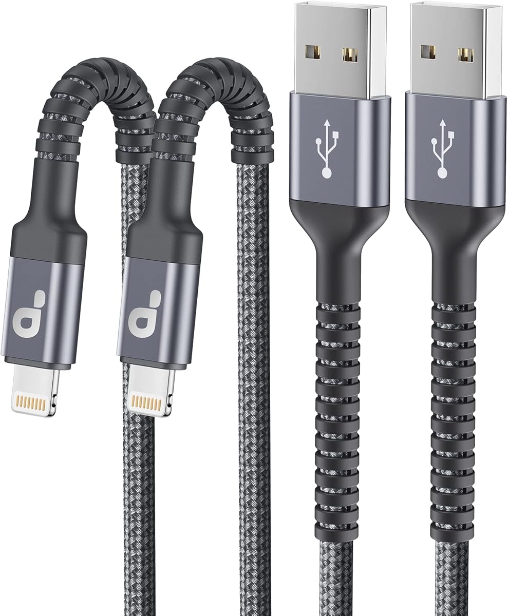 iPhone Charger Cable 2Pack 6FT, Nylon Braided Lightning Cable, [Apple MFi Certified] Fast Charging iPhone Charger Cord Compatible with iPhone 14 13 12 11 Pro Max XR XS X 8 7 6 Plus iPad and More : Electronics