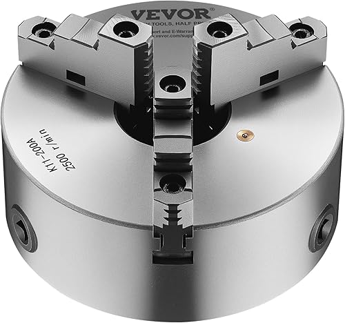 Miniatura 29 de VEVOR Mandril de torno de 3 mandíbulas, 8 pulgadas, mandril de torno autocentrante, rango de sujeción de 0.16-8 pulgadas/0.157-7.874 in