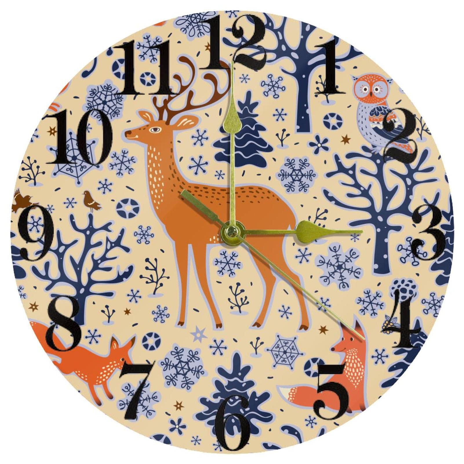 Horloge murale pour la cuisine et le salon avec un motif cerf élégant