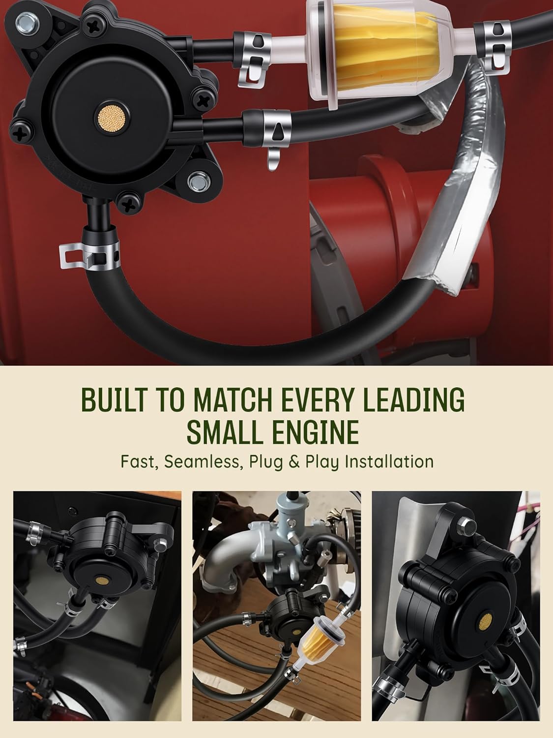 Fuel Pump for Briggs and Stratton 808492 808656 Mikuni: Pulse Vacuum Lawn Mower Golf Cart Fuel Pump Small Engine Parts for Kohler John Deere Cub Cadet Kawasaki Ezgo Club Car Yamaha Toro Honda Predator - Image 5