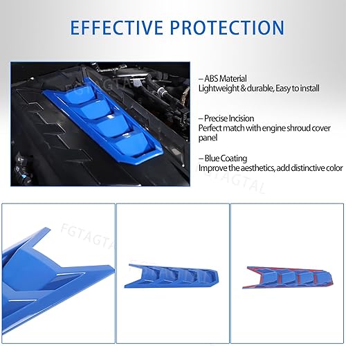 Miniatura 4 de Cubierta del panel de cubierta del motor compatible con Chevrolet Corvette C8 2020-2024, accesorios de decoración de panel de compartimento de motor