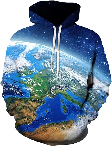 Amazon.com: Ozmmyan Sudaderas para hombre, estilo casual, galaxia,  impresión digital 3D, sudadera con capucha, manga larga, cuello redondo,  blusa : Deportes y Actividades al Aire Libre