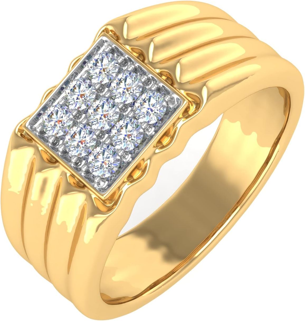 1/3 Carat Men's Diamond Wedding Band Ring in 14K Gold (SI1-SI2 Clarity)