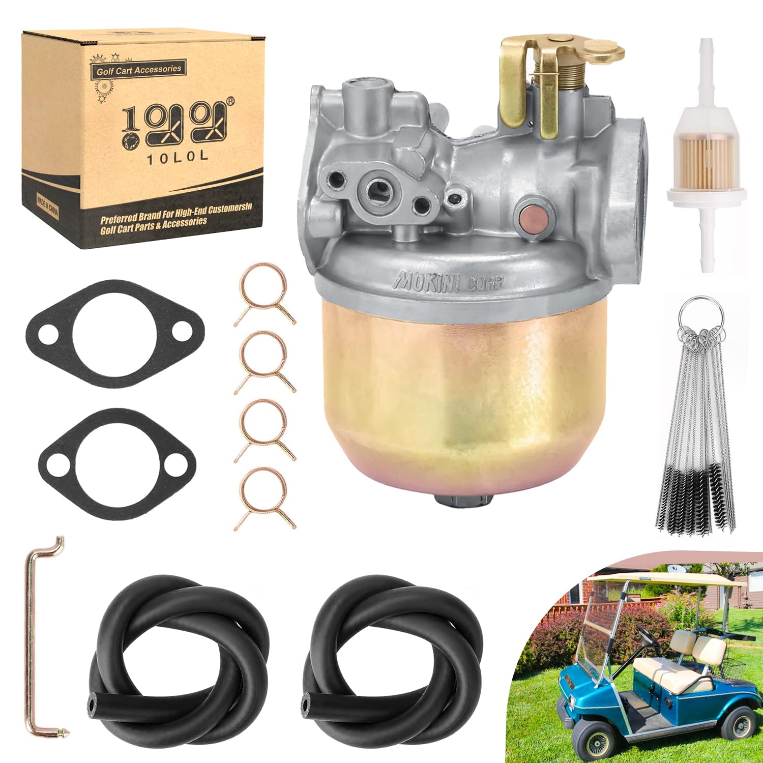 10L0L Carburetor Kit for Club Car DS Golf Cart Gas 1984-1991