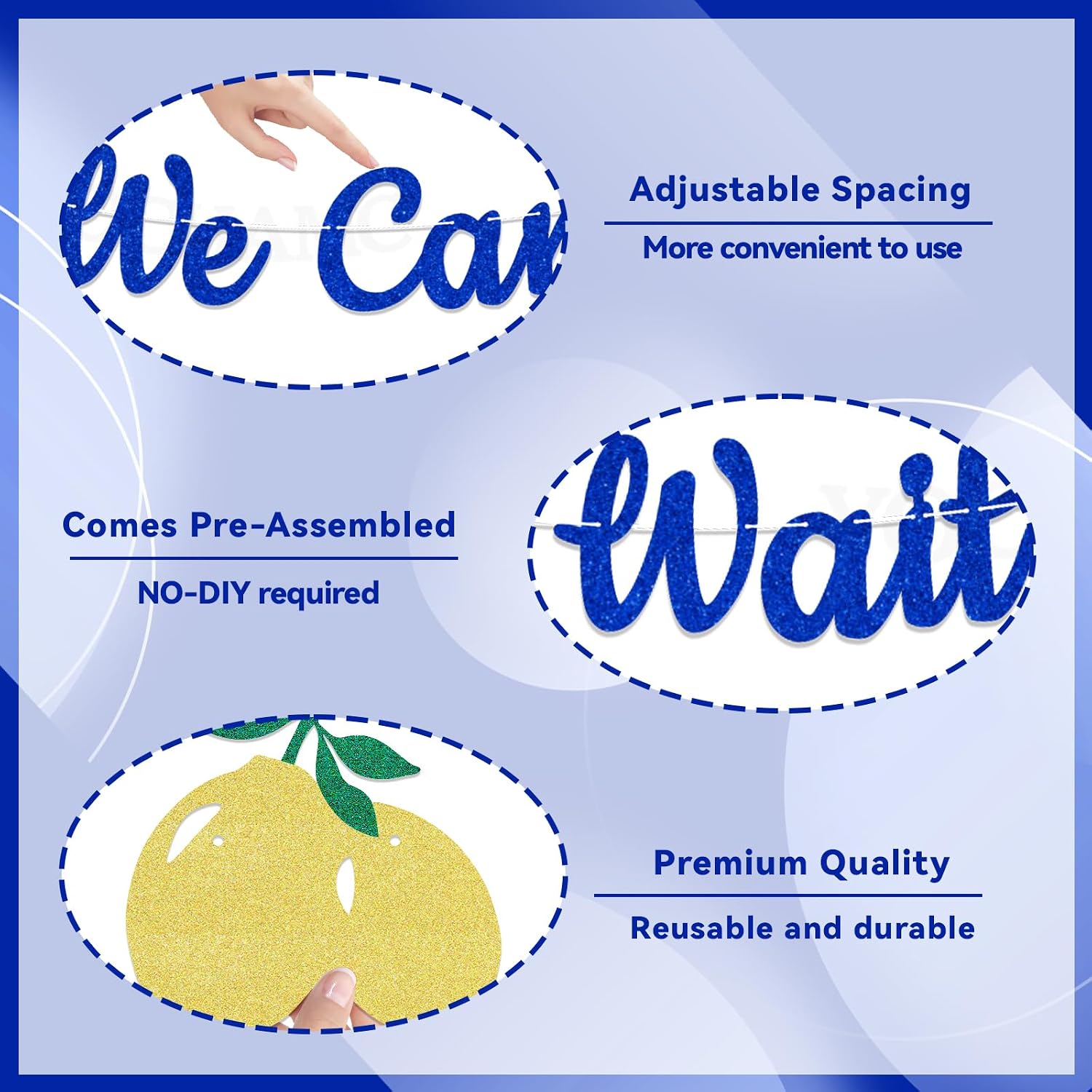 Lemon Baby Shower Decorations - We Can't Wait To Squeeze You Banner, Italian Mediterranean Tile Baby Shower Decor, Italian Baby Shower Decorations, Gender Neutral Arriving Soon Hanging Sign
