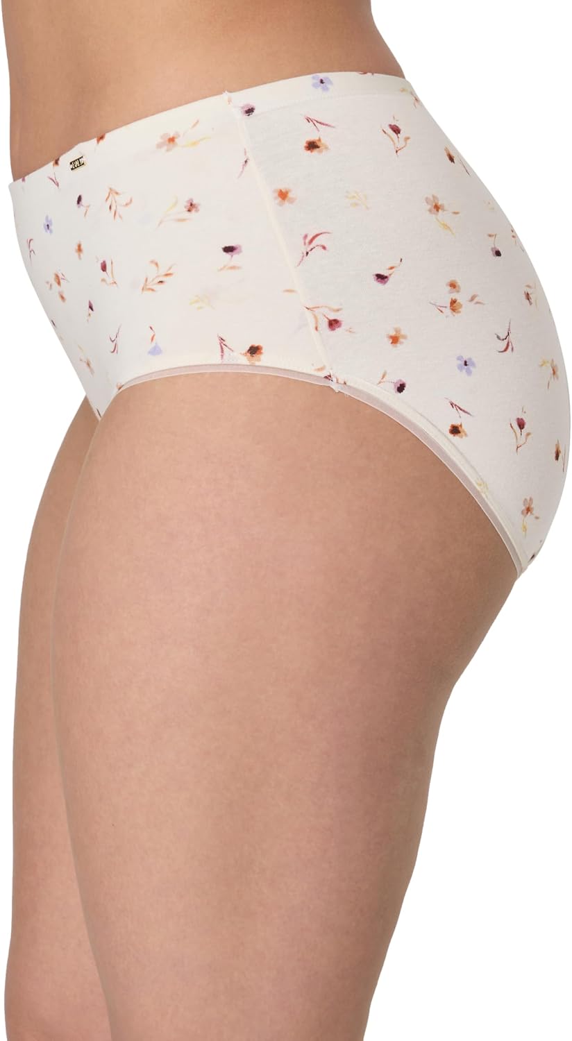 Bali Women's Underwear Hipster Pack, Lux Cotton Essentials Hipster Underwear, Moisture-wicking, Tummy Control, 3-pack