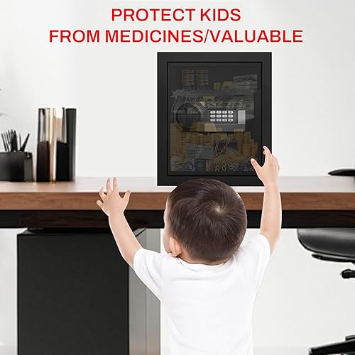 Miniatura 8 de Caja fuerte digital de 3.0 pies cúbicos para documentos, caja fuerte digital para el hogar con sistema de alarma, teclado programable y llaves de