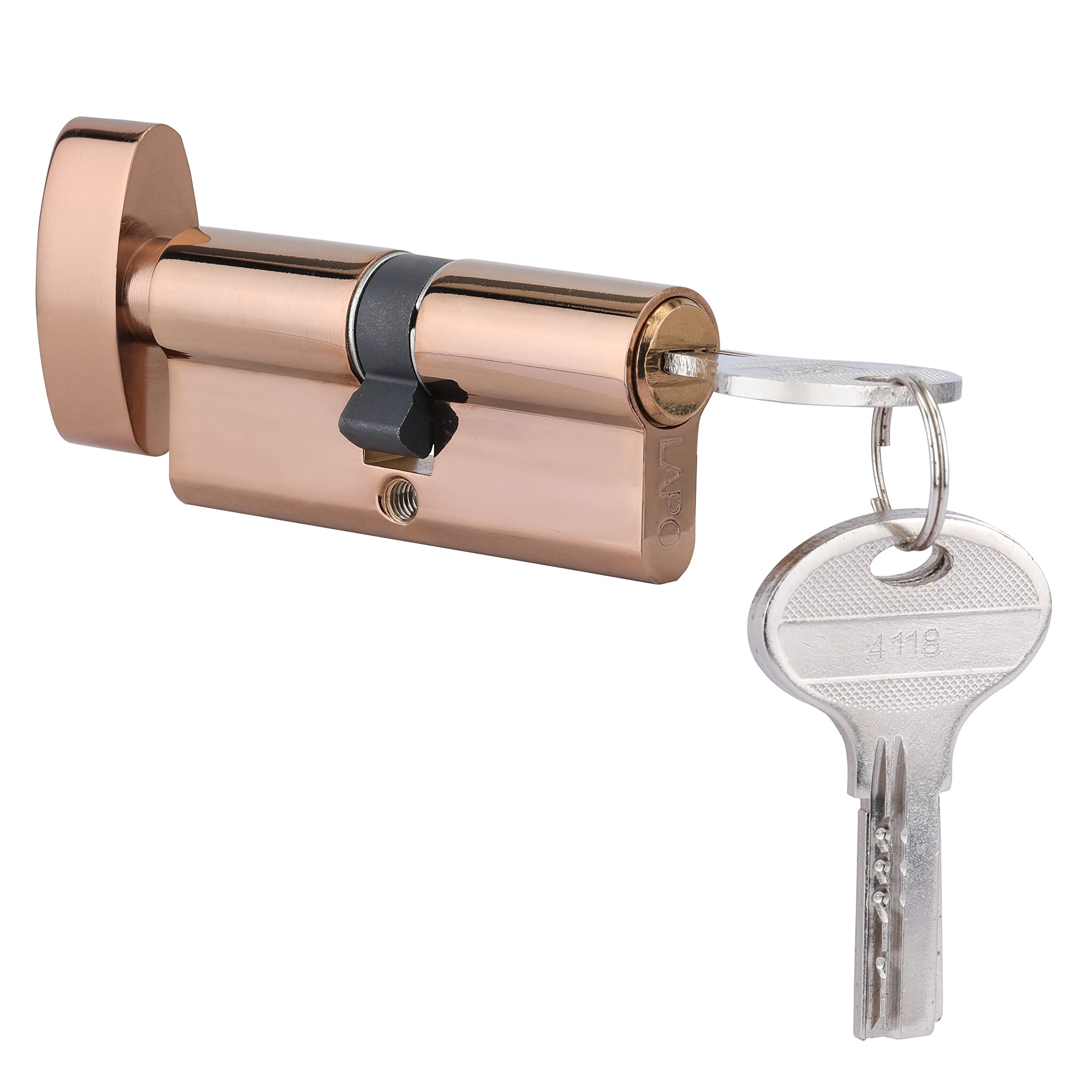 LAPO 70 mm Brass Cylinder Lock for Mortise Handle Lock Fittings for Wooden Door | Cylinder Lock with 3 Brass Ultra Keys(PVD Rose Gold Finish)-Pack of 1 pcs (B0BS6VJZQ2) Amazon Price History, Amazon Price Tracker