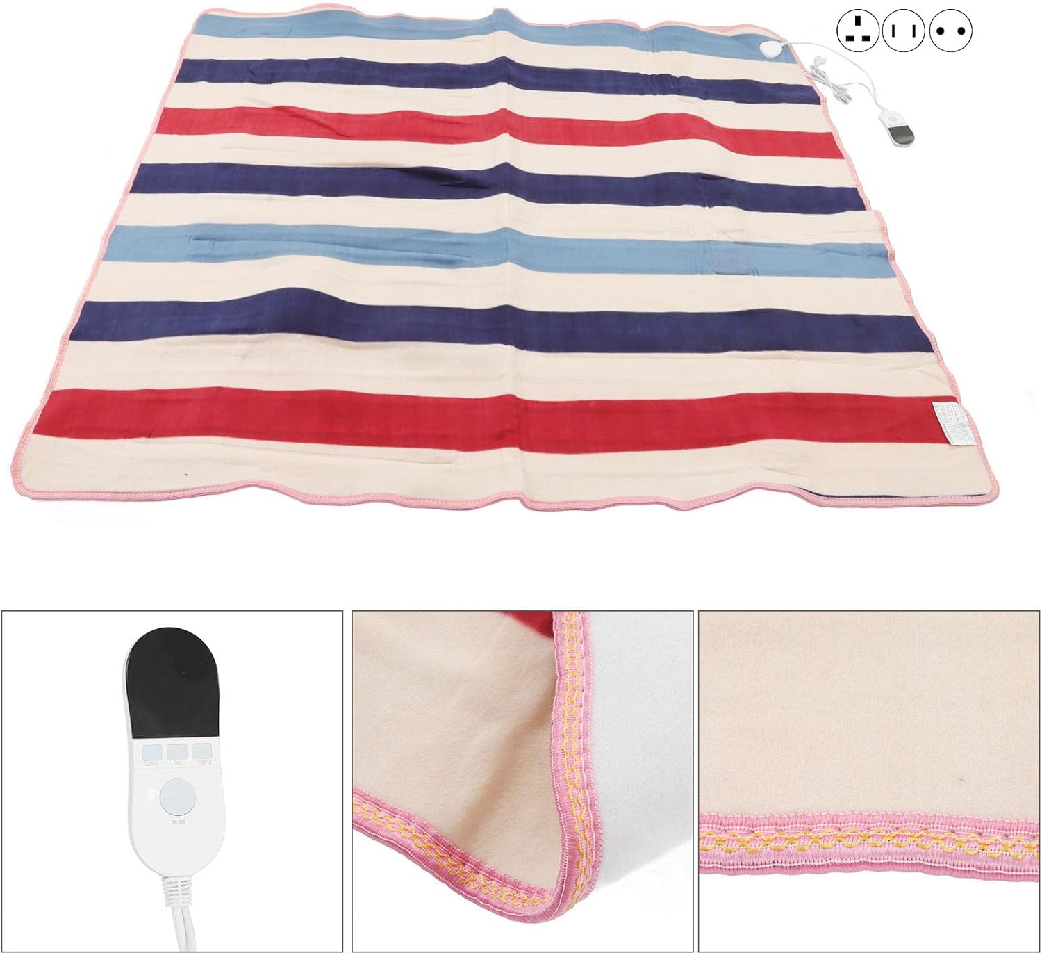 Electric Heated Blanket 180x150cm with Quick Heating and Auto Protection for Home Sleeping and More(US)