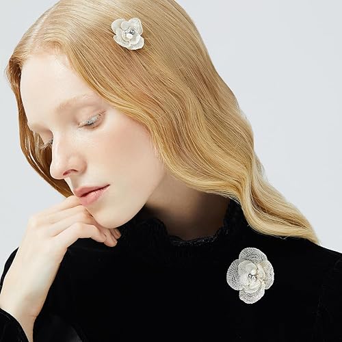 Miniatura 6 de SHE'S FREE STYLE JUST FOR YOU Snail Brooches and pins for women, Sparkling Cubic Zirconia & Pearl Copper Pin, 2.36" Long Clasp Design Playful