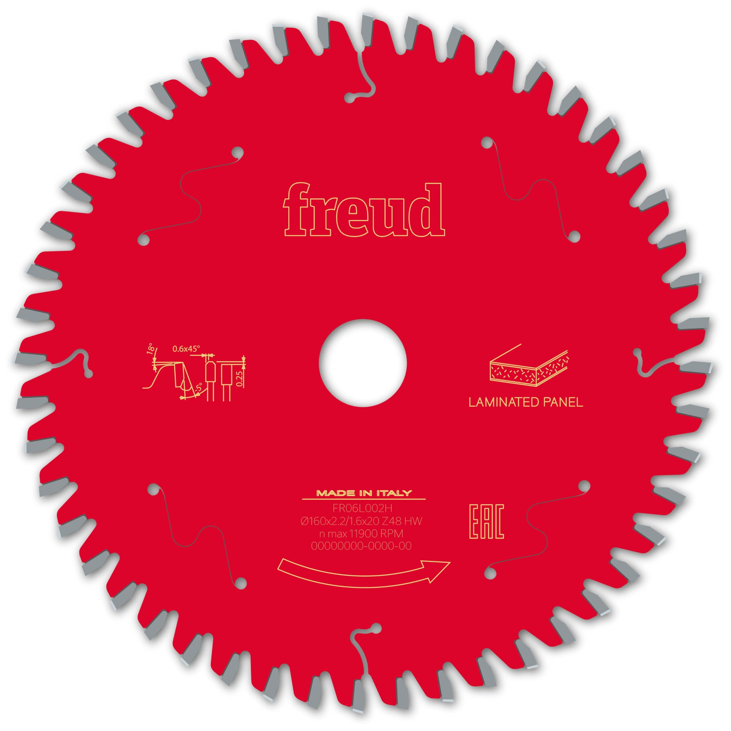FREUD FRE00715 - Hoja para sierra circular portátil con cable/inalámbrica FREUD-Ø160 2,2/1,6 A20 Z48 TP-5° -F03FS09799-FR06L002H