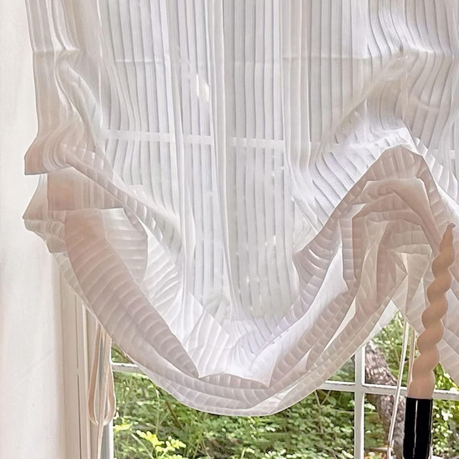 Zazdrostka 1 sztuka nowoczesna, szerokość 200 cm, kieszeń na pręt | Jednokolorowy, łatwy w pielęgnacji poliester, przepuszczający światło, biały, 200 x 260 cm