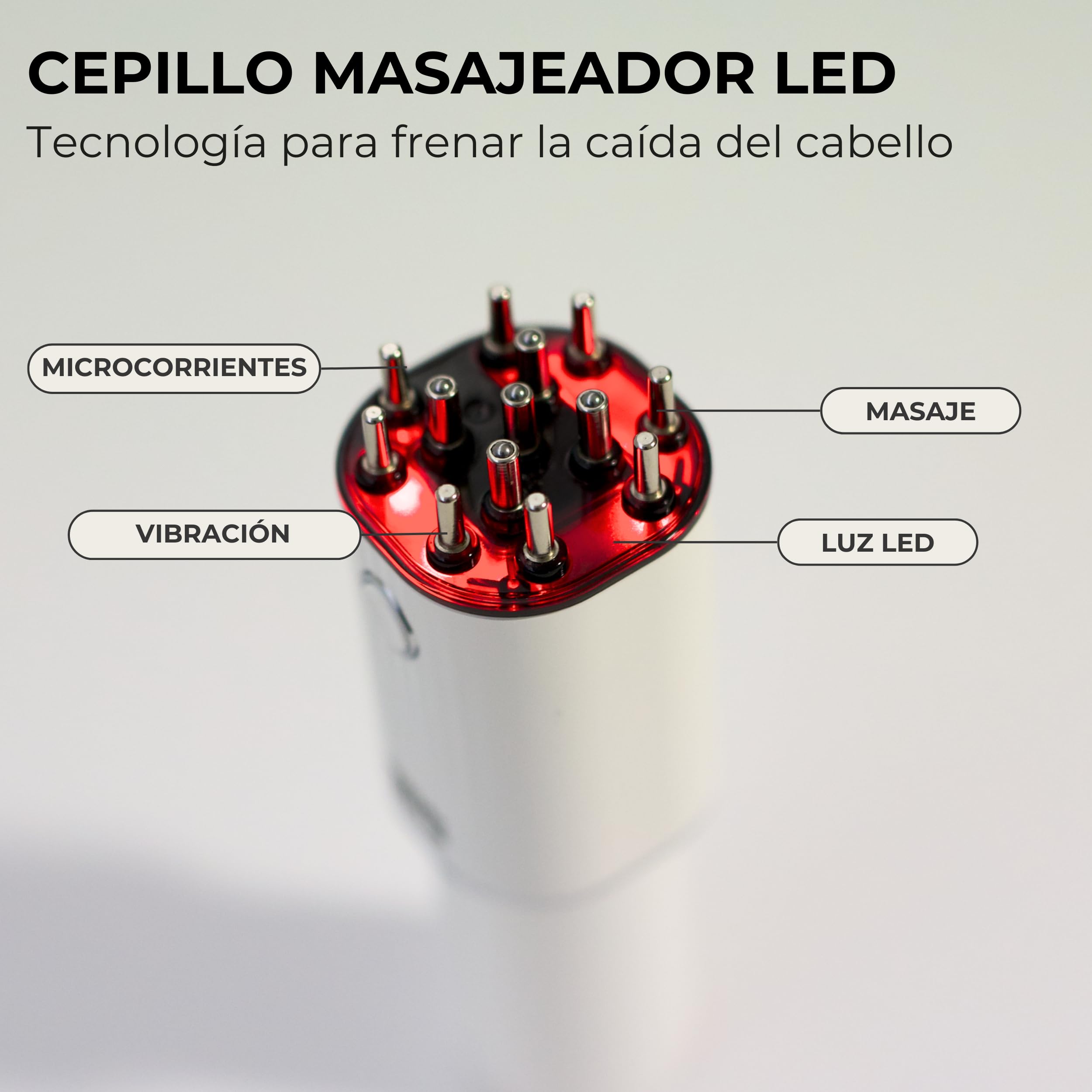 Cepillo Masaje LED Recargable para Cuero Cabelludo SIIL - Estimula el Crecimiento Capilar y Mejora la Circulación Sanguínea, Combate la Caída del Cabello