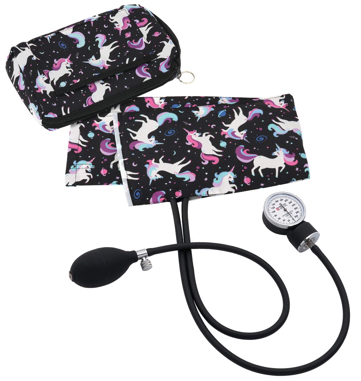Prestige MedicalAdult Premium Aneroid Sphygmomanometer with Matching Carry Case, Unicorns Black (Model: 882-UNB)