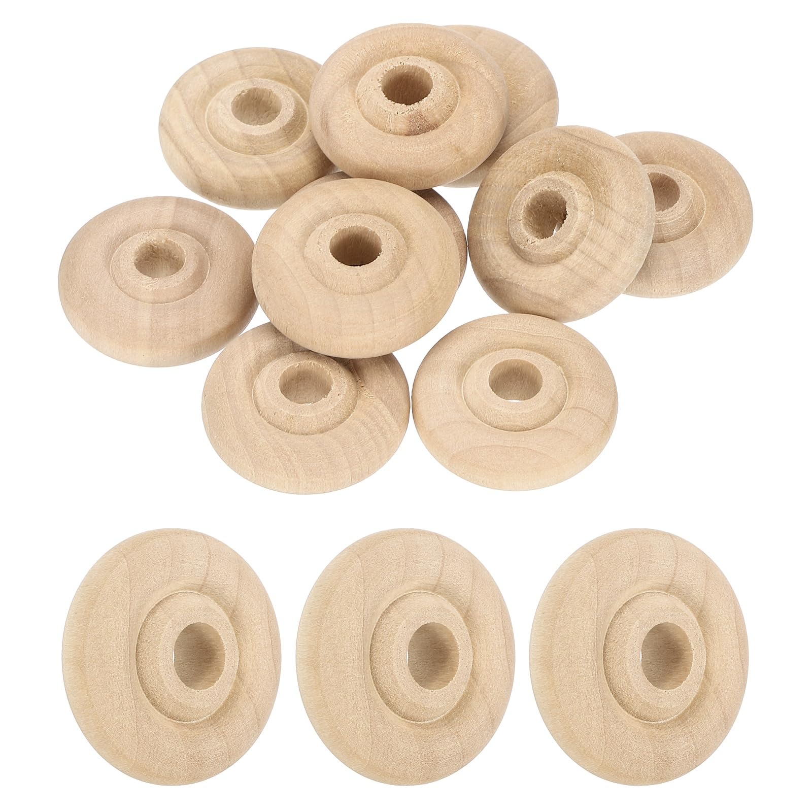 sourcing map 10 Pcs Wooden Wheels, Unfinished Wooden Craft Wheels for Crafts DIY Toy Cars Painting Colors Woodworking Projects, 1 Inches Diameter