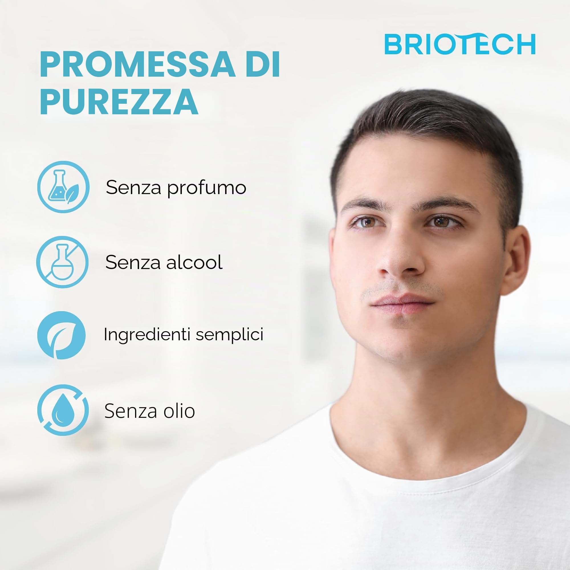 BRIOTECH Spray Toner per il viso - Acido Ipocloroso Puro HOCl - Nebbia Lenitiva per tutti i tipi di pelle - Skin Renew - 100